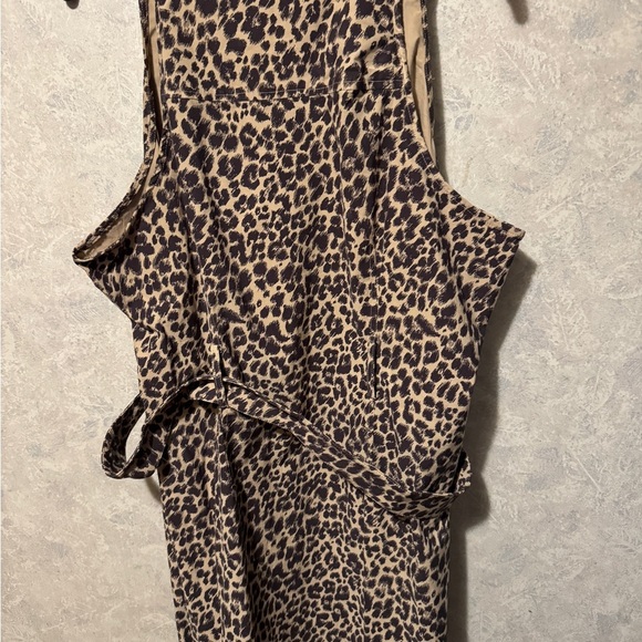 Anthropologie Maeve Belted Sleeveless Shirt Dress NWT in Leopard Print 18W - Picture 8 of 8